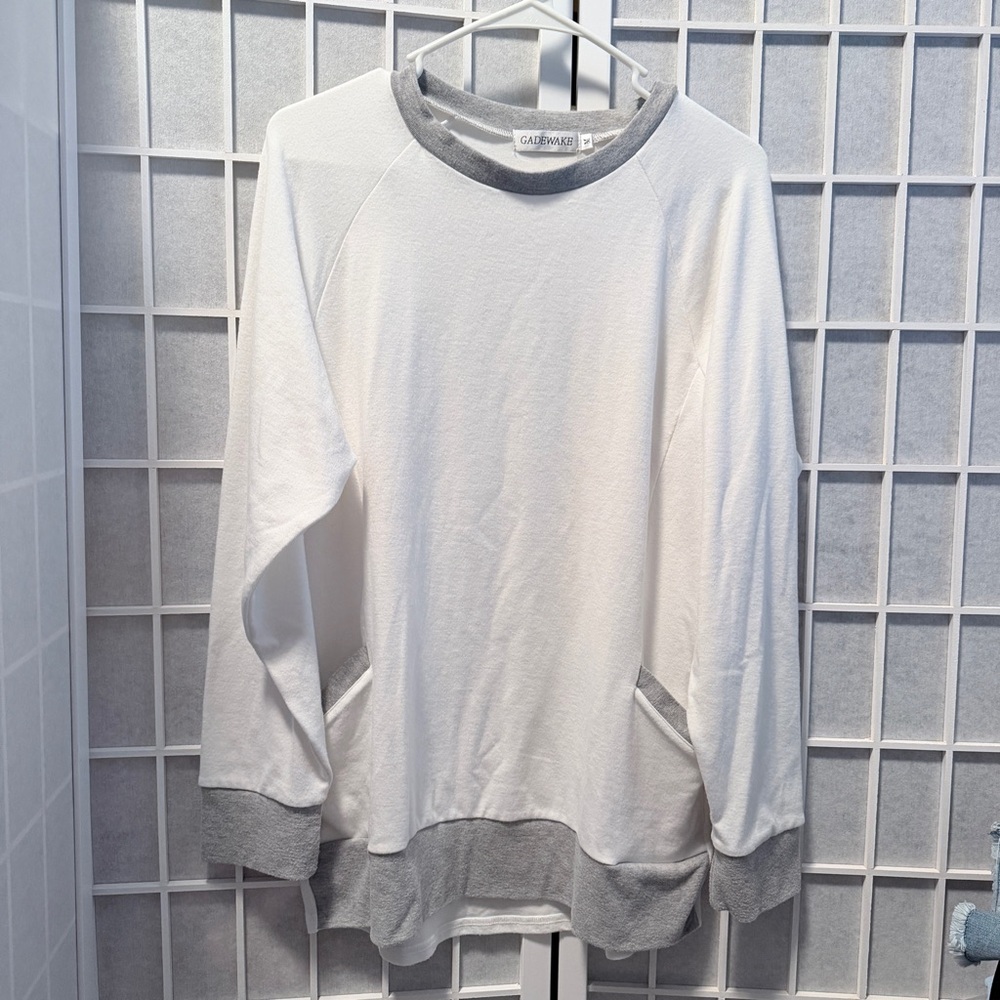 White and Gray long sleeve